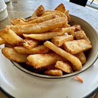 Half serve of friesd  at Bobby Franks Cafe in The Wood