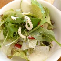 salad with cheese  at Unique (V) Pizzeria SUKHASANA in Osaka