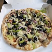 Vegan boeren pizza  at Pizza'Dam in Amsterdam