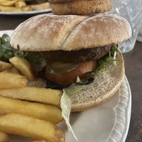 Falafel and spinach burger  at The Lochy in Fort William