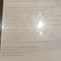 Dinner menu at Inveroran Hotel in Bridge Of Orchy