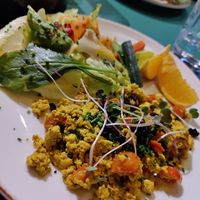 Of the brunch menu, tofu scramble. at Vegan Oasis in Tallinn