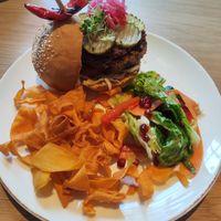 The burger at Vegan Oasis in Tallinn