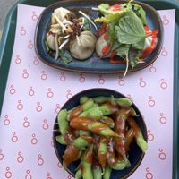 Left: vegan teriyaki; right: Berlin balls  at Ballroom - Damn.good.dumplings in Vienna