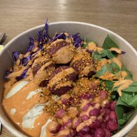 Red falafel monk with quinoa   at Fat Monk - Wien Mitte in Vienna