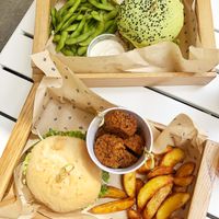 Gluten free flower burger and a jungle burger!  at Flower Burger - Corso Garibaldi in Milan