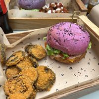 Cherry Bomb burger and aubergine fritters  at Flower Burger - Corso Garibaldi in Milan