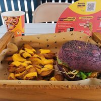Flower burger + cheesy fries at Flower Burger - Corso Garibaldi in Milan