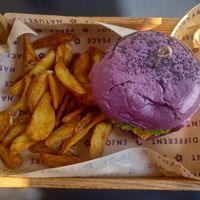 flower burger with rustique potatoes at Flower Burger - Corso Garibaldi in Milan