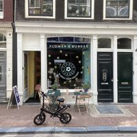 Outside at Flower Burger in Amsterdam