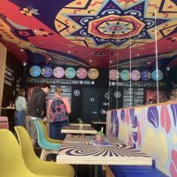 Inside at Flower Burger in Amsterdam