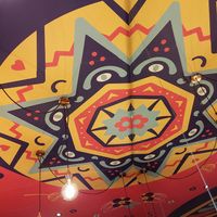 Ceiling coliurs. at Flower Burger in Amsterdam