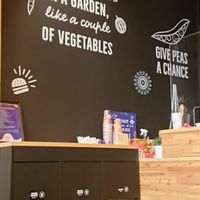 vegan statements  at Flower Burger in Amsterdam