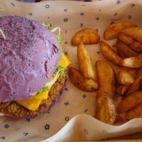 flower power in basket   at Flower Burger in Amsterdam