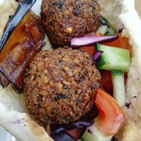Falafel pita at Falafel Stand in Mallorca
