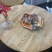 cinnamon bun  at Room and Rumours Coffee in Edinburgh