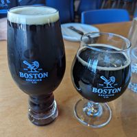 Indian Brown Ale (left) and Beetroot Porter (right) at Boston Brewing Co in Victoria Park