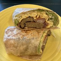 The vegan breakfast burrito I have been searching for.   at Yellow Mug in Weaverville