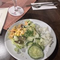 Beilagensalat (leider schon angerührt bevor das Foto gemacht wurde).   at Gaststätte Zur Turnhalle in Limburg