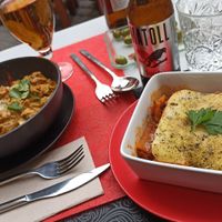 Lasaña vegana at La Vermuteria in Solsona