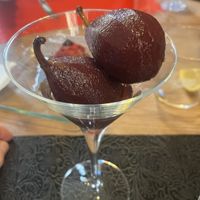 wine-cooked pears  at La Vermuteria in Solsona