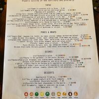Here is the English translation menu. You can see the little green V’s indicating what can be made vegan or already is vegan. Very funny but the translation app apparently transl at La Vermuteria in Solsona