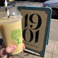 Tropical mango pineapple coconut smoothie   at Cafe 1901 in Newcastle Upon Tyne
