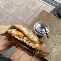 got the first one on the menu with ice coffee for less than 1000¥ together ! 🥰  at Panino in Osaka