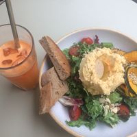 Yummy salad and carrot juice! at Plant Cafe & Kitchen - Yeonnam in Seoul