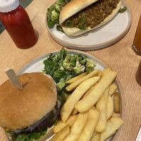 Mushroom burger and philli sandwich  at Plant Cafe & Kitchen - Yeonnam in Seoul