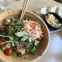 Soba noodle salad and hummus  at Plant Cafe & Kitchen - Yeonnam in Seoul