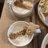 Cute lattes  at Plant Cafe & Kitchen - Yeonnam in Seoul