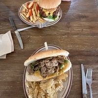 Philly cheesesteak and chilli cheeseburger   at Plant Cafe & Kitchen - Yeonnam in Seoul