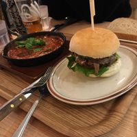 Mushroom burger and chili  at Plant Cafe & Kitchen - Yeonnam in Seoul