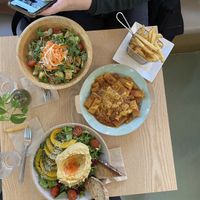Hummus bowl & toast, sesame peanut soba bowl, rigatoni pomodoro pasta at Plant Cafe & Kitchen - Yeonnam in Seoul