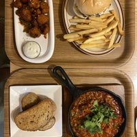 Cauliflower wings, mushroom burger, moussaka  at Plant Cafe & Kitchen - Yeonnam in Seoul