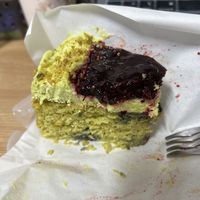 Pistachio blueberry cakee  at Plant Cafe & Kitchen - Yeonnam in Seoul