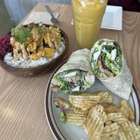 Chipotle bean bowl, mango smoothie, and tofu Caesar wrap  at Plant Cafe & Kitchen - Yeonnam in Seoul