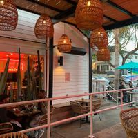 outdoor seating with heat lamps at Tu Madre in West Hollywood