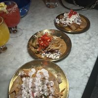 Jackfruit taco, fried avocado taco, vegan chicken taco  at Tu Madre in West Hollywood