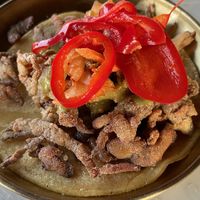 V- KB BQ
house-made mushroom bulgogi, kimchi, cilantro  at Tu Madre in West Hollywood