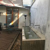 bubbling water in the garden at Langhans in Prague