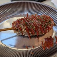 Corn dog at GangNam Falafel in Paris