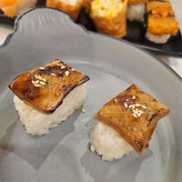 Oyster Mushroom sushi ~ 6/9/23 at Saute Sushi 素特•素司 in Central Singapore