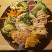 Poke bowl with crispy tofu at Whitetooth Mountain Bistro  in Golden