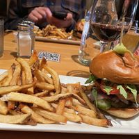 Yam burger and fries.   at Whitetooth Mountain Bistro  in Golden