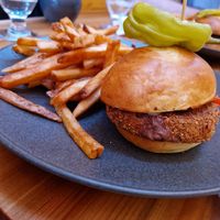 Yam burger at Whitetooth Mountain Bistro  in Golden