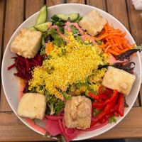 Couscous and tofu bowl at Whitetooth Mountain Bistro  in Golden