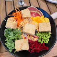 Vegan rice bowl at Whitetooth Mountain Bistro  in Golden