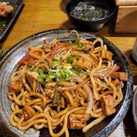Yaki soba with tofu, crispy seaweed at Korean BBQ House- Barbican in London
